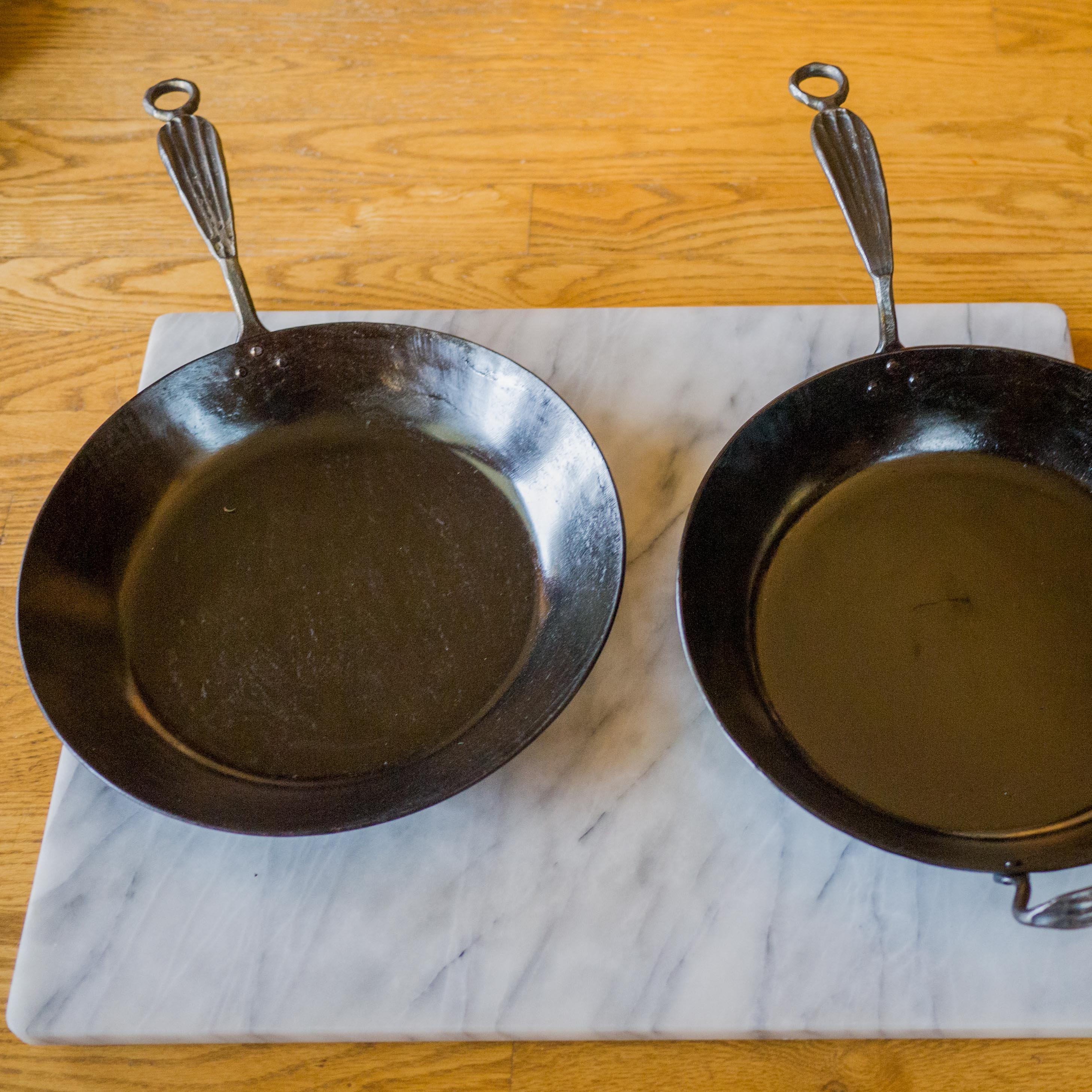 11 Carbon Steel Sauté Pan. Hand forged by Newquist Forge