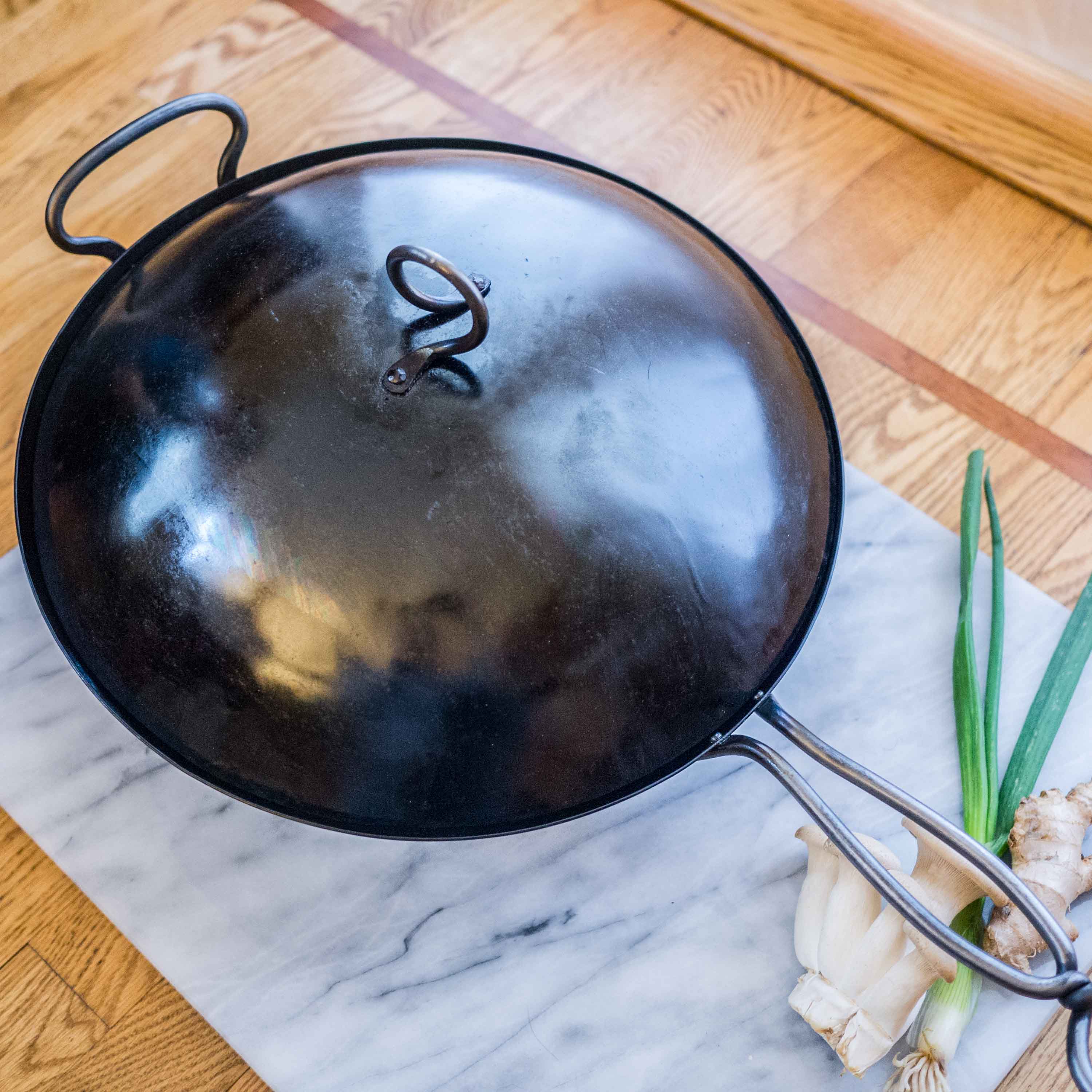 Hand Hammered Wok • Round Bottomed Wok • – Newquist Forge