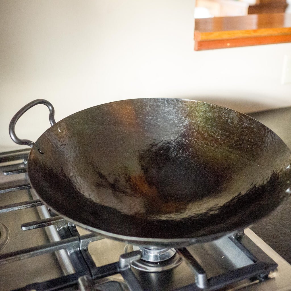 Hand Hammered Wok • Newquist Forge • Two helper handles